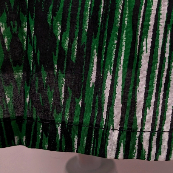 Derek Lam NWOT woodgrain stripe  shirt dress/coverup Large green black white - Picture 11 of 17